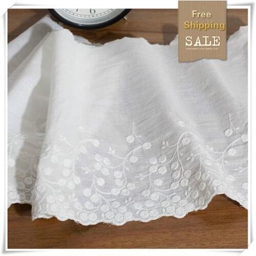 3Y-5Yard/Lot Cotton Cloth Lace Trim Embroidered Lace Fabric Width 15CM Clothing Dress Curtains Diy Sewing Accessories