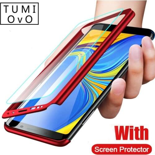 360 Degree Shockproof Phone Case for Samsung Galaxy J4 J6 J8 A6 A8 Plus 2018 Full Protect For Samsung A750 A7 A9 2018 With Glass