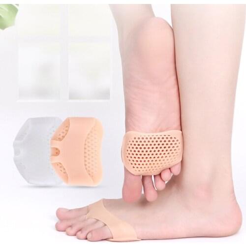 6Pcs=3Pairs Silicone Forefoot Pads Pain Relief Orthotics Foot Massage Anti-slip Protector High Heel Elastic Cushion Socks