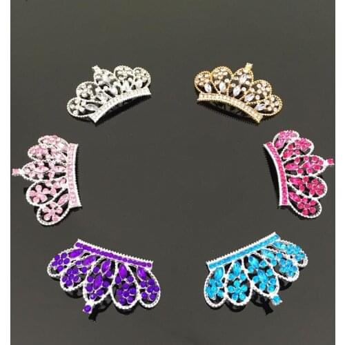 Free Shipping Wholesale 40pcs/lot Rhinestone Flatback Button Crown Button For Hair Flower Wedding Invitation DIY HAZH036