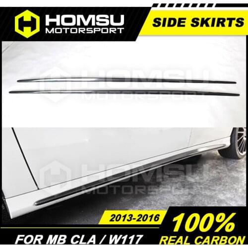 CLA45 Style side skirts for CLA180 CLA200 CLA220 CLA260 Carbon Fiber side skirt for Merce-des Ben-z CLA Class W117 2013-2016