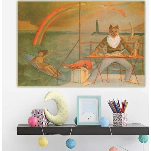 Citon Balthus《The Mediterranean Cat》Figurative Canvas Oil Painting Artwork Picture Wall Decor Modern Home Living room Decoration