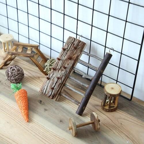 Wooden Hamster Climbing Toy Hamster Hanging Ladder Small Pet Toy For Hamster Squirrel Pet Rat Toys