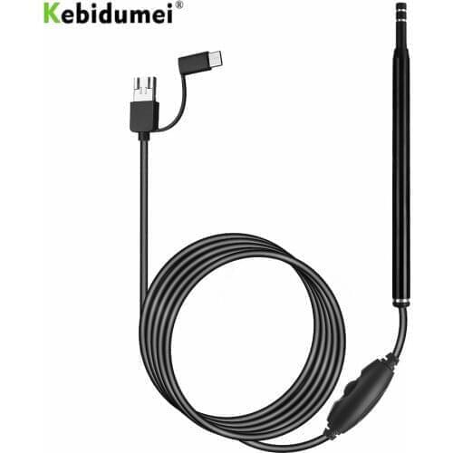 Ear Cleaning Endoscope 3 in 1 Type C Medical Otoscope 6 LED Integrated 5.5mm Ear Pick Tool Visual Ear Spoon Camera Endoscope