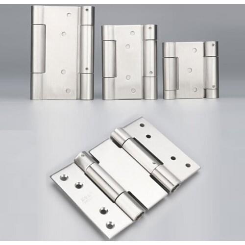 Double opening door hinge 3/4/5in Spring auto close fold hinges Thickened stainless steel Two-way open Bar fence cowboy door
