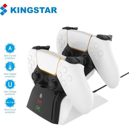 Dual Fast Charger for Playstation 5 Controller Charger Station Charging Cradle Dock Station With LED Indicator for PS5 Gamepads