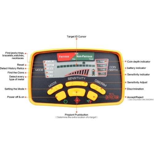 Underground Metal Detector Professional MD6350 Gold Digger Treasure Hunter MD6250 Updated MD-6350 Pinpointer LCD Display