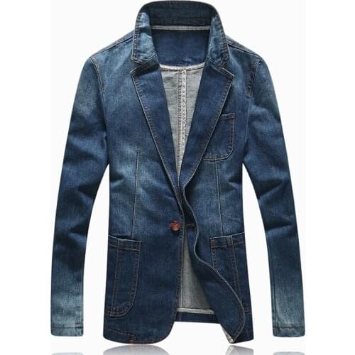 Nice Nice Tide Men Slim Fit Denim Jacket Suit Men Spring Fashion Brand Men Blazer Men Trend Jeans Suits Casual Suit Jean Jacket