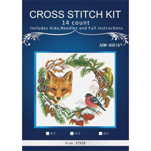 Oneroom Lovely wolf and bird Embroidery Crafts Needlework 14CT Unprinted Arts Cross Stitch Kits DMC DIY Quality
