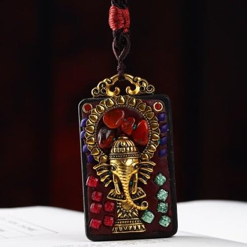 Koraba Koraba Feng Shui Wood Grain Elegant Life Tree Necklaces Long Necklaces Unisex