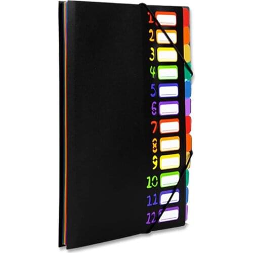 A4 Letter Size Expanding File Folders, 24 Pockets Plastic Accordion Document Organizer Colourful File Folders for School Office