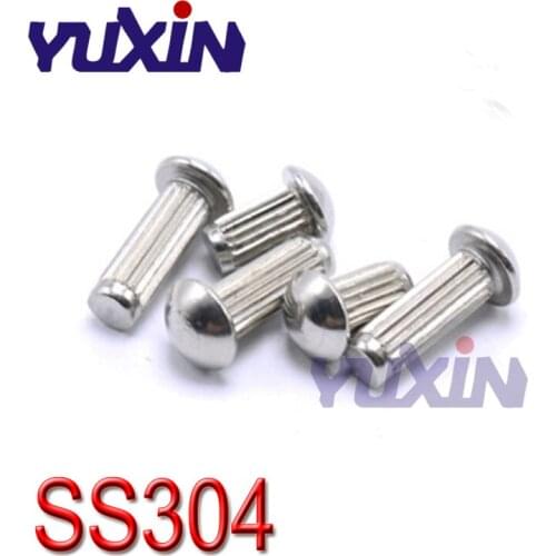 500Pcs/200Pcs GB827 M2/M2.5/M3/M4/M5 Stainless Steel 304 Semi-round Head Knurled Solid Rivets For Name Plate