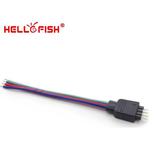 Hello Fish Male and female 4 pin solder connector RGB Plug 4 pin connector for RGB LED strip or 4-pin flexible PCB connector