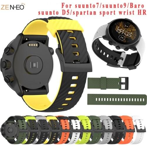 For Suunto 7/Suunto 9 Replacement Wristband Soft Silicone Sports Watch Strap For Suunto 9 Baro/9 Spartan/9 GPS Watch Band