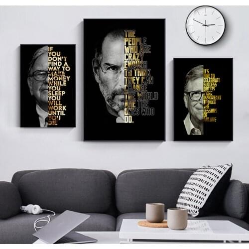 Modern Steve Jobs Motivational Quote Art Posters and Prints on Canvas Painting Decorative Wall Art Picture for Office Home Decor