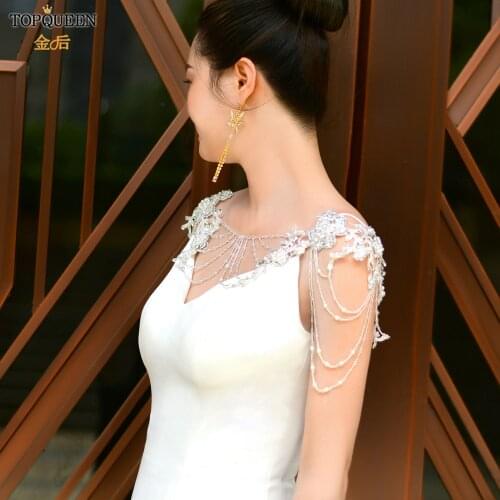 TOPQUEEN G10 Beading Crystals Bolero Appliques Wedding Wrap Wedding Jacket Made in China Wedding Accessories Evening Dress Shawl