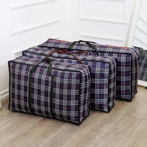 Heavy Duty Extra Large Storage Bags Plaid Moving Bags Totes with Zipper for Clothing Blanket Storage Bags College Supplies Boxes
