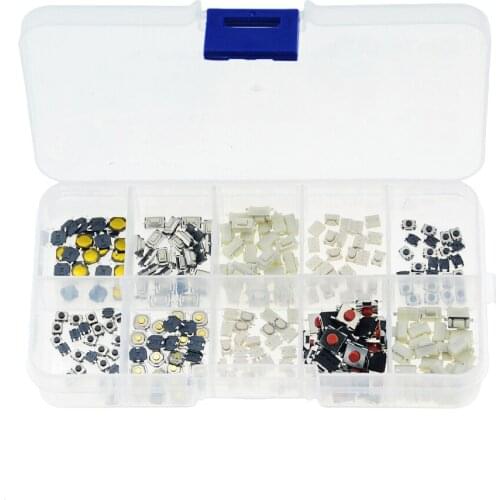 250PCS 10 Types Tactile Push Switch Car Keys Remote Button Microswitch