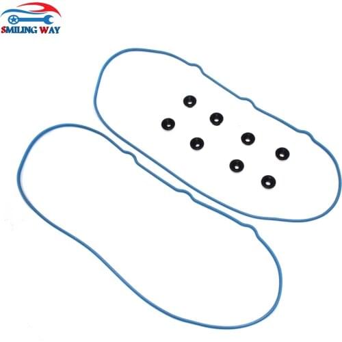 SMILING WAY# Engine Valve Cover Gasket & 6 Grommets Seal For GMC Chevrolet Cadillac Pontiac Isuzu Saab Hummer VC3165G