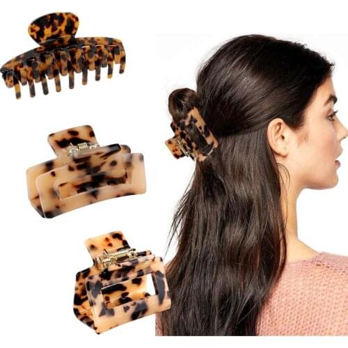 Acetate Barrette Crab Hair Clips for Women Girls Vintage Hairclips Amber Hair Banana Ornaments French Hair Accessories 2021