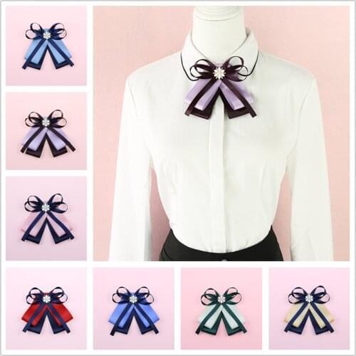 Neckwear Bowtie Blouse Shirt Dress Collar Bow Tie Butterfly Flower Neck Ties Women Skinny Gravatas Cravat Rhinestone Crystal