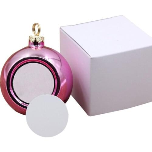 10pcs Sublimation DIY White Blanks Round Shaped Christmas Ball Decoration Decorations Size 4CM