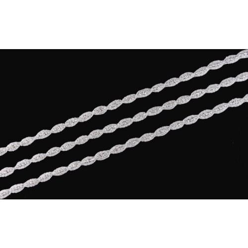 10Yard Sew On High Quality Mini Oval Rhinestone Applique Trim New Hot Fix Beaded Crystal Trimming For Girl Wedding/Bridal Dress