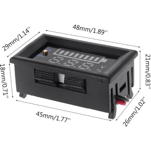 12V Car Lead Acid Battery Capacity Indicator Voltmeter Power Tester with Switch E7CA