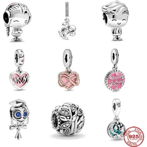 2020 mothers day gift boy girl Teenager Wise Owl Graduation books beads Fit Original Pandora Charms silver 925 Bracelet Jewelry