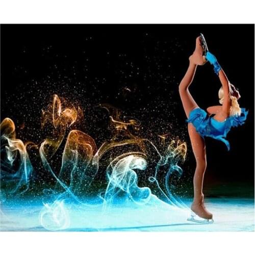 5D Cross Stitch Resin Full Square dIY Diamond Painting Mosaic diamond Embroidery skating girl Kit