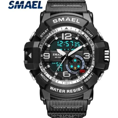 Quartz Watches Sport Alarm Clock 50M Waterproof relogio masculino Auto Date Stop Watch 8036 LED Digital Mens Wristwatch Watch