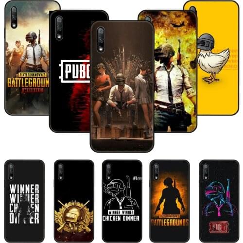 Phone Case For Huawei Honor 9X 10 9 20 8X 8A 8S 7X 7A i A Pro Play Lite Black Cover Hoesjes 3D Funda Luxury PUBG Battlegrounds