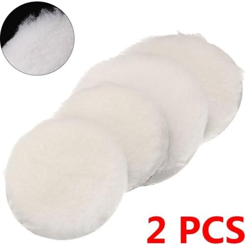 2Pcs 3/4/5/7" Wool Polishing Pads Waxing Polishing Buffing Pad Wheel For Car Auto Polisher 80/100/125/180mm