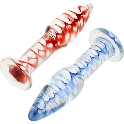 Female Masturbation Transparent Butt plug Crystal Dildo Glass Anal Plug Sex toys for Women Erotic