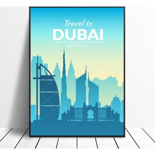 Dubai Canvas Travel poster Wall Art Pictures for Living Room Home Decor No Frame