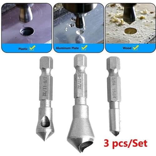 90 Degree English Diagonal Chamfering Drill Tools Steel Cutter Drill Bits Countersink Set Debur