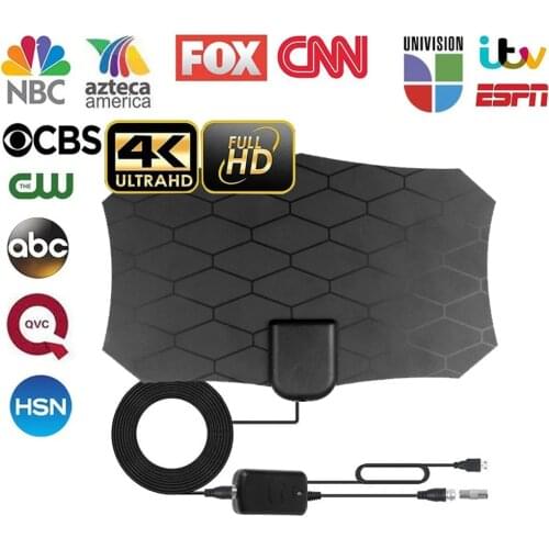 Kebidumei 50 Miles TV Aerial Indoor Amplified Digital HDTV TV Antenna DVB-T2 4K HD for Local Channels Broadcast Home Television