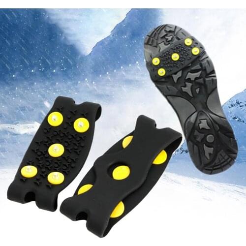 2Pcs Non-slip Crampons Silicone Shoes Cover Outdoor Camping Mountaineering Tool Shoes Cover Outdoor Camping Mountaineering Tool
