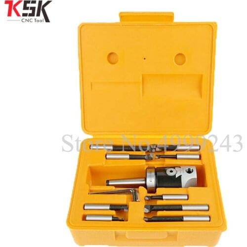 New top quality MT3 M10 Arbor F1 -12 50mm boring head and 9pcs 12mm boring bars, boring head set MT3 F1 boring system