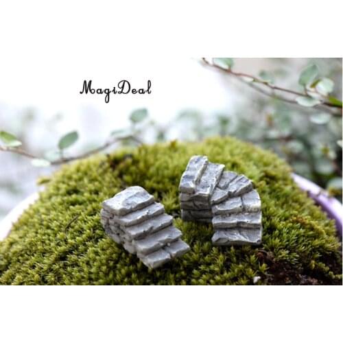 MagiDeal 10pcs Miniature Staircase Stairs Fairy Garden Micro Landscape Bonsai Terrarium Ornament Crafts Home Decor