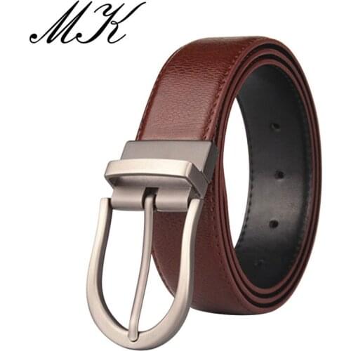 Maikun Vintage Leather Belts for Men High Quality Designer Belt for Jeans Pin Buckle Male Strap Black Color Ceinture Homme