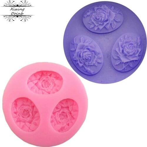 Mini Rose shape silicone mold soft candy cake decorating tool chocolate biscuit polymer clay resin cake baking mold