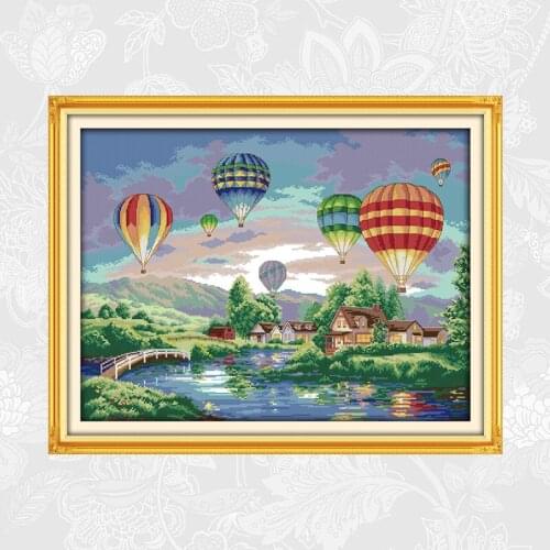 Colorful balloons Patterns Printed Cross Stitch kit Sale DMC Embroidery Cotton Thread Set DIY Handmade Home Decoration Crafts