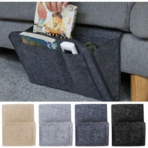 Bedside Felt Storage Bag Hanging Dust-proof Sofa Organizer Pockets Living Room Bedroom Remote Control Sundries Storages Pouch