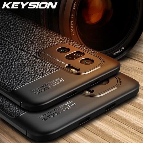 KEYSION Shockproof Case for Xiaomi POCO F3 5G X3 Pro Mi 11i Leather Texture soft silicone Phone Back Cover for Redmi K40 Pro+ 5G