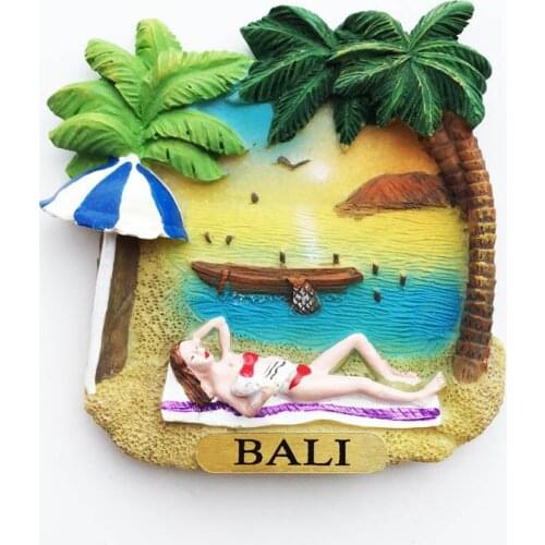 QIQIPP Creative Magnetic Fridge Magnet Bali Beach Leisure Three-dimensional Painted Tourism Memorial Decoration