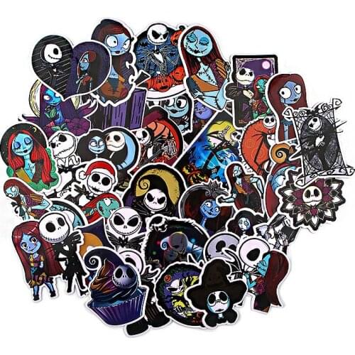 Hot Sales 36 Pieces/lot Self-adhesive Anime Nightmare before Christmas DIY Scrapbook Stickers Laptop Luggage Phone Stickers