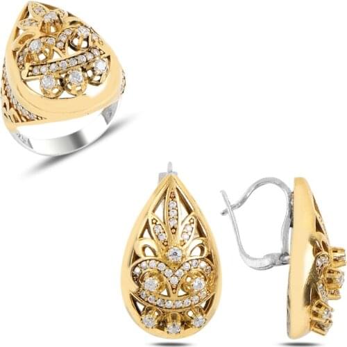 Silver 925 Sterling Zircon Cubic Zirconia Authentic Set