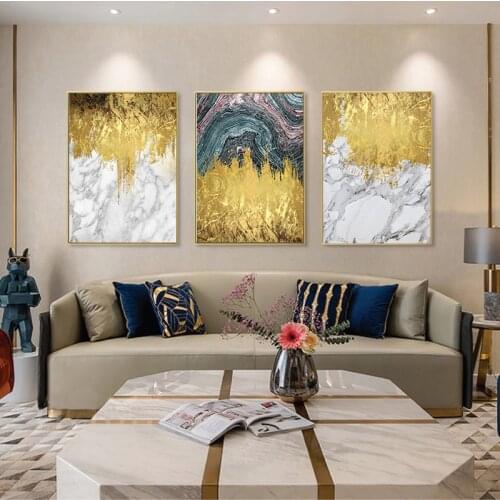 Nordic Modern Minimalist Gold Foil Creative Poster Sofa Corridor Aisle Home Background Wall Decoration Painting HD Printing