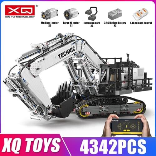 XQ 1:8 Technic Car Model The APP Motorized KY Excavator Model Building Blocks Bricks Assembly Toys As Kids Christmas Gifts
